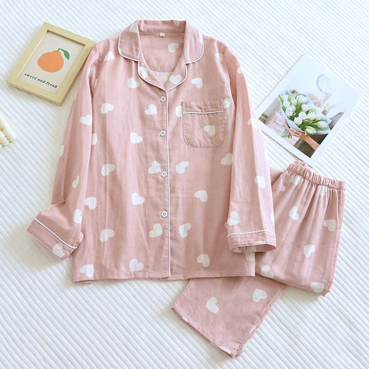 Cotton Pajama Set - Heart